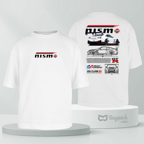 تیشرت پنبه ای سفید nissan gtr